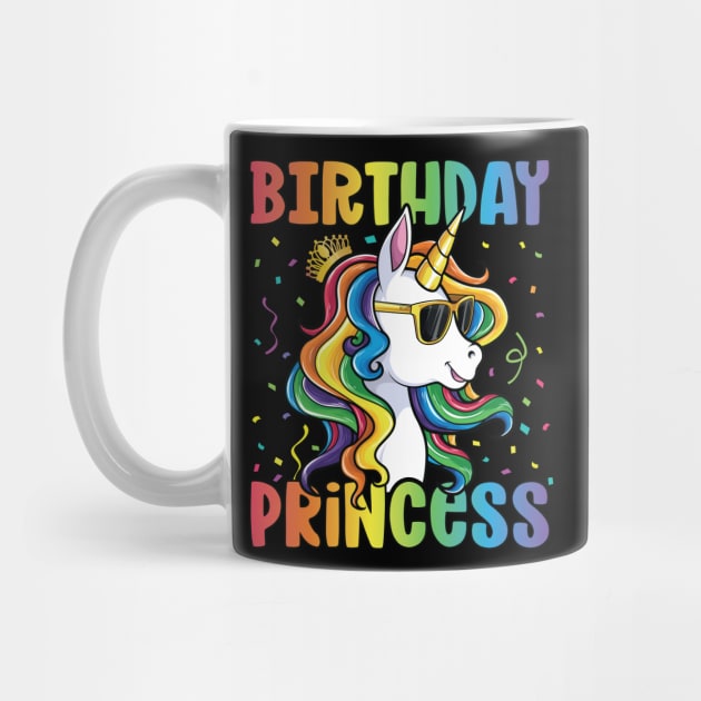 Birthday Princess Shirt Unicorn Girl by Pennelli Studio